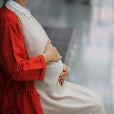 Pregnant woman in Seoul, South Korea. 