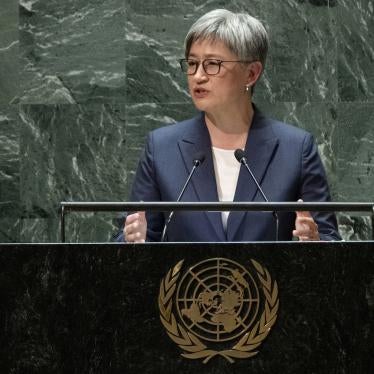 Australia Minister for Foreign Affairs Penny Wong addresses the 78th session of the United Nations General Assembly at United Nations headquarters, September 22, 2023. 