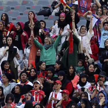 Women wait to watch an AFC Champions League soccer match at the Azadi Stadium in Tehran, Iran, October 3, 2023. 