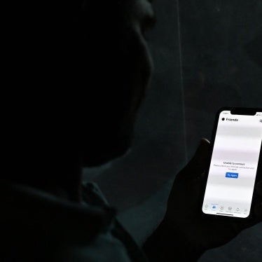 An internet user is unable to connect as he tries to log into Facebook Messenger, in Colombo, Sri Lanka, April 3, 2022. 