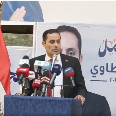 Egyptian politician, Ahmed Tantawy, in a press conference on October 13, 2023, announcing the termination of his campaign to run for president. 