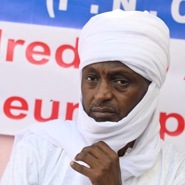 Political opposition leader Yaya Dillo gives a press conference on April 30, 2021, in N’Djamena, Chad. Dillo was killed on February 28, 2024, by security forces at his party’s headquarters in the capital.