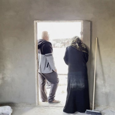 A room under construction by families displaced after attacks by settlers and soldiers from Khirbet Zanuta, in the southern West Bank, November 23, 2023.