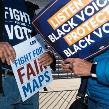 Activists gather outside the US Supreme Court for oral arguments in the Alexander V. South Carolina Conference of the NAACP gerrymandering case in Washington, DC, October 11, 2023.