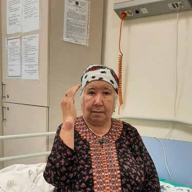 Human rights defender Soltan Achilova, forcibly held in an infectious disease hospital in Ashgabat, Turkmenistan. November 20, 2024. 
