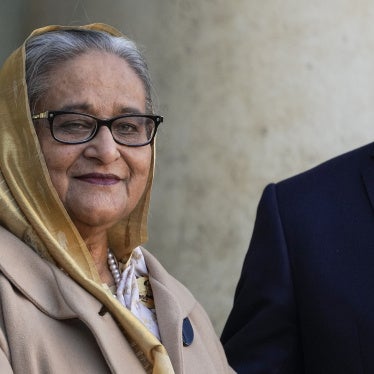 Former Prime Minister of Bangladesh Sheikh Hasina Wazed at the Elysee Palace in Paris, France, November 9, 2021.