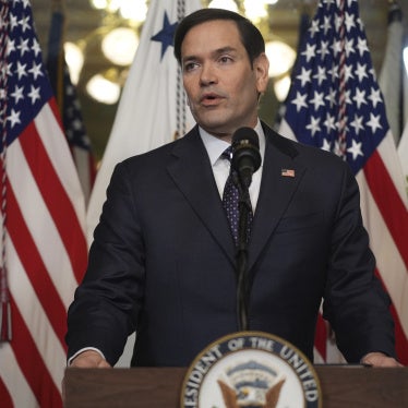 US Secretary of State Marco Rubio speaks in the Eisenhower Executive Office Building in Washington DC, January 21, 2025. 