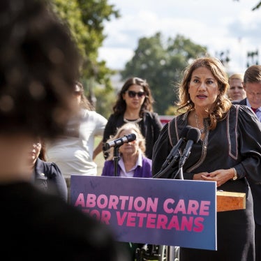 Rep. Veronica Escobar (D-TX) speaks at a press conference on the need to provide the full suite of reproductive healthcare services to veterans in all states, Washington, DC, US, September 27, 2022.