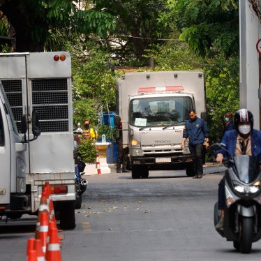 Thai officials outside the immigration detention center at the Immigration Bureau in Bangkok, February 27, 2025. 