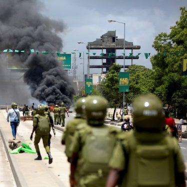Tanzanian riot police in Dar es Salaam.