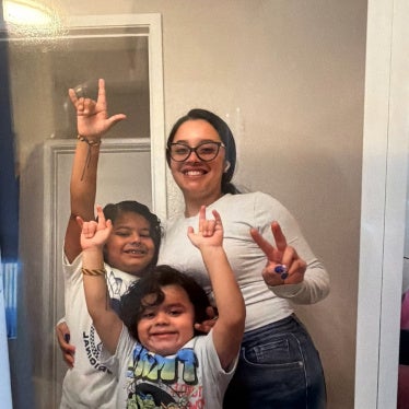 Lesly Rodriguez Gutierrez (R) and her two children, aged five and six, were detained by ICE in San Francisco, California, US, on March 3, 2026.