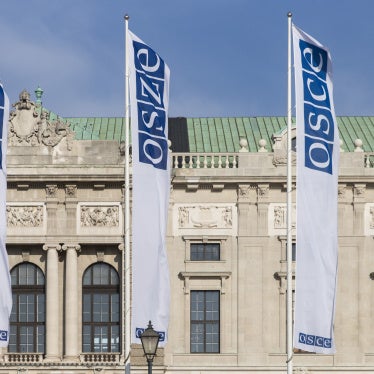 The entrance of the Permanent Council of the Organization for Security and Cooperation in Europe (OSCE), in Vienna, Austria, February 15, 2022. (c) 2022 AP Photo/Lisa Leutner, File
