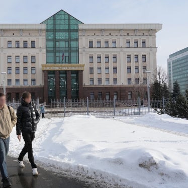 The City Court in St. Petersburg, Russia on February 24, 2026, when the ruling against Coming Out was handed down. 