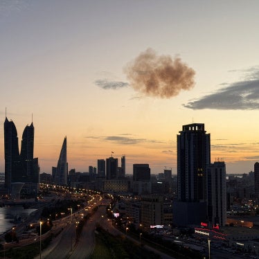 Smoke rises after an Iranian drone was intercepted over the Bahrain Financial Harbour towers, which houses the Israeli embassy, amid the US-Israel conflict with Iran, in Manama, Bahrain, March 6, 2026.