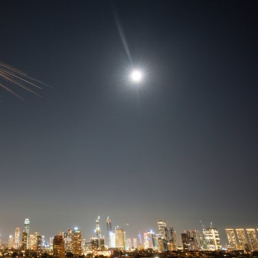 Missiles launched from Iran carrying suspected cluster munitions streak across the sky over central Israel, March 5, 2026.