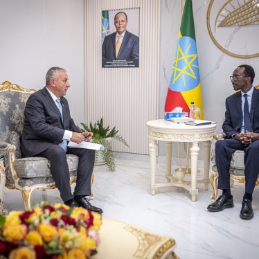Jozef Síkela (left), EU commissioner for international partnerships, meets with Ethiopia’s minister of foreign affairs, Gedion Timothewos, in Addis Ababa, April 20, 2026.