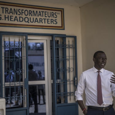Succes Masra, president of the Chadian opposition party Les Transformateurs, outside the party headquarters in N'Djamena, April 8, 2021. 