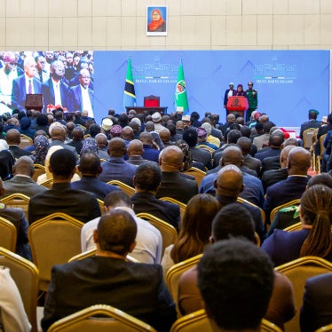 Tanzania's President Samia Suluhu Hassan delivers remarks following the presentation of findings from a Commission of Inquiry organized by the Tanzanian government following unrest around the country's election, at the State House in Dar es Salaam on April 23, 2026. 