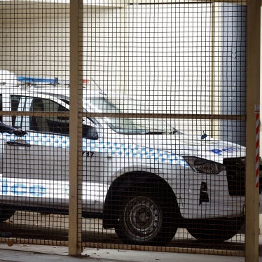 A police van with one of the Australian women allegedly linked to the Islamic State at the Mascot Police Station in Sydney on May 7, 2026.
