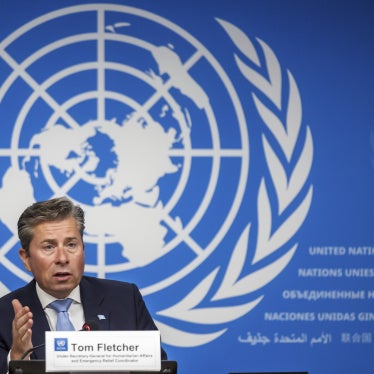 Tom Fletcher, UN Under-Secretary-General for Humanitarian Affairs and Emergency Relief Coordinator, during a press conference in Geneva, August 22, 2025. 