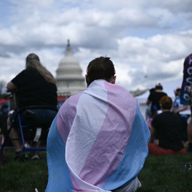 People attend a Trans Day of Visibility rally in Washington, D.C., on March 31, 2025.