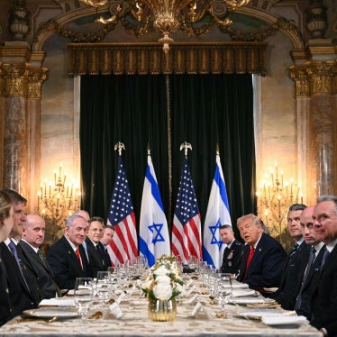 US President Donald Trump (center-right) meets with Israeli Prime Minister Benjamin Netanyahu (center-left) during a bilateral meeting at Trump's Mar-a-Lago residence in Palm Beach, Florida, on December 29, 2025.