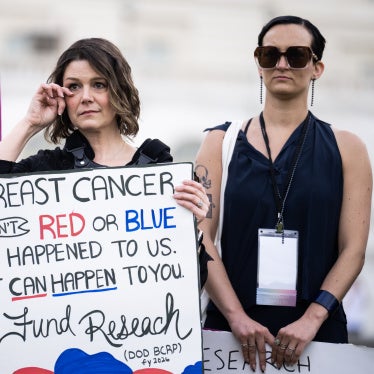 People attend a rally at the US Capitol to support research and policies for breast cancer treatment that are at risk by proposed Medicaid cuts, on May 6, 2025.