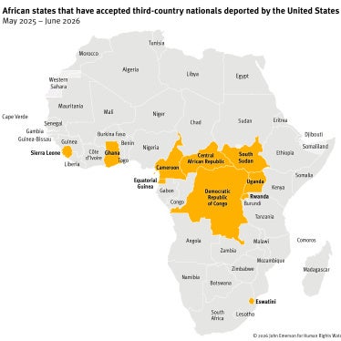 African states that have accepted third-country nationals deported by the United States May 2025-June 2026