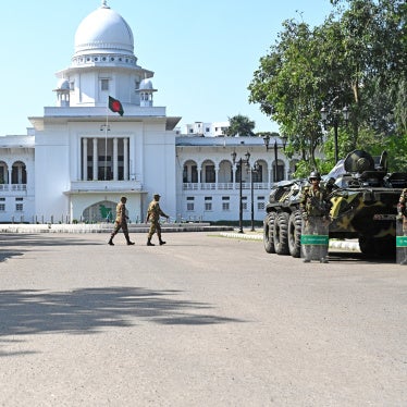 Bangladesh military personnel guard the International Criminal Tribunal in Dhaka, Bangladesh, November 17, 2025.