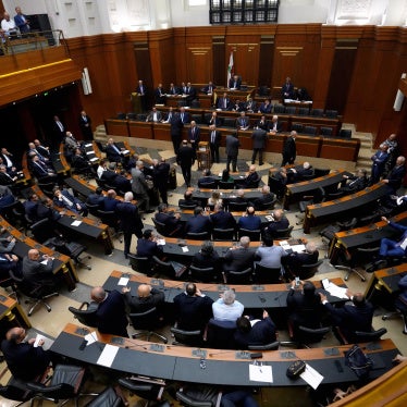  Lawmakers at the parliament building in Beirut, Lebanon, June 14, 2023. 