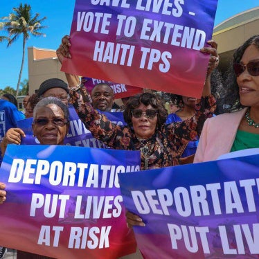Members of the Haitian community rally in support for the extension of TPS and against deportation in Miami, Florida April 26, 2026.
