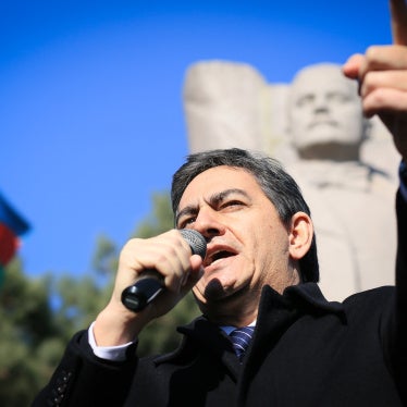 Ali Karimli speaks at a rally in 2016.