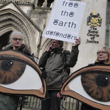 Supporters of imprisoned environmental activists stage a protest 