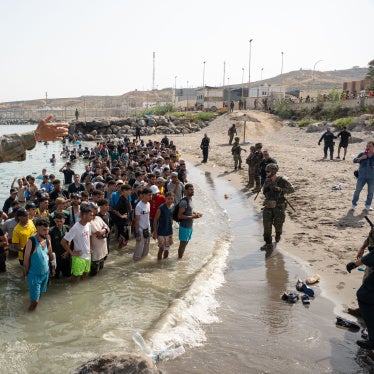Migrants and asylum seekers gather near the border crossing between Morocco and Ceuta, a Spanish enclave, on July 31, 2026.