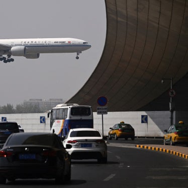 An Air China Boeing 777-300 at Beijing Capital International Airport, April 10, 2025.