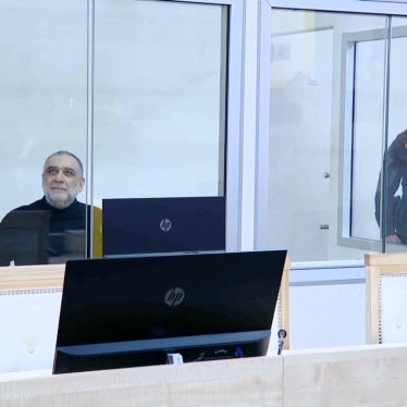 Ruben Vardanyan, a former senior official in Nagorno-Karabakh de facto administration, attending a court hearing in Baku, Azerbaijan, February 17, 2026. Screen grab taken from a video.
