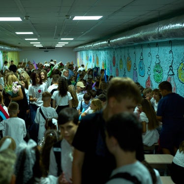 Children, parents, and teachers shelter underground during an air raid alert amid traditional back-to-school celebrations in Kyiv, Ukraine, September 1, 2026.