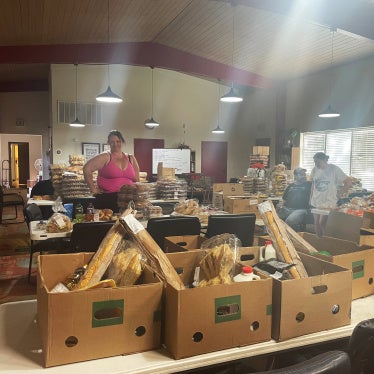 Teresa Burnett on distribution day at the pantry in Amarillo, Texas.