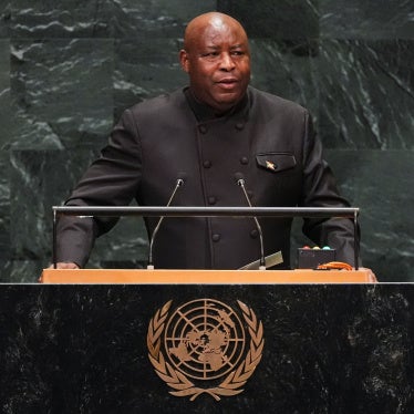 Burundi's President Evariste Ndayishimiye delivering a speech