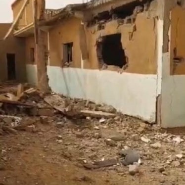 Screenshot of a video posted online and analyzed by Human Rights Watch showing the destruction of a health center following an apparent Malian military drone strike in Talahandak village in the northern Kidal region, Mali, on July 29, 2026.  