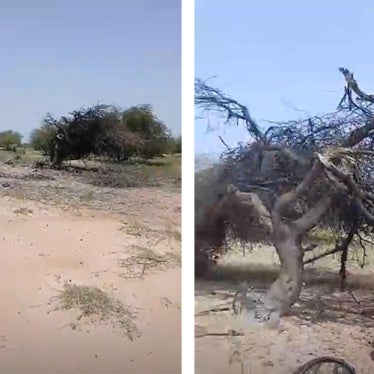 Aftermath of the apparent Malian military drone strike on September 16, 2026, in Guélédié village, Mopti region, Mali. Screenshots from video analyzed and geolocated by Human Rights Watch.