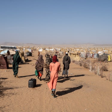 Displaced women and girls walk through the vast IDP site in Tawila, Sudan, February 23rd, 2026.