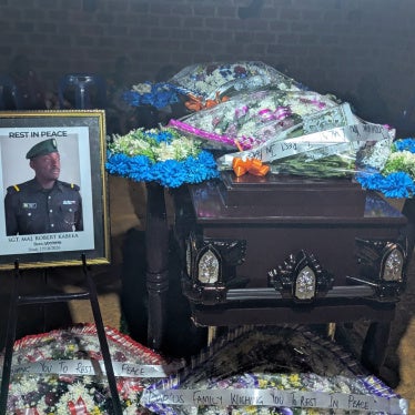 The funeral of of Sgt. Maj. Robert Kabera on October 21, 2026, in Kamengo, Uganda.