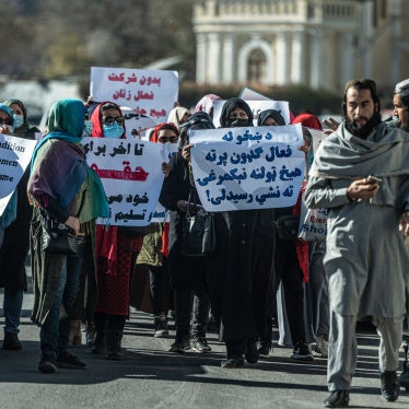 Afghan women protesting