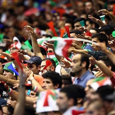Fans of Iran during FIVB Volleyball World League 2015 Iran during a match against Poland on June 26, 2015 in Tehran, Iran. 