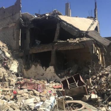 The home of Muhammad Munfarih, which was destroyed in a fourth airstrike on the residential neighborhood of al-Hassaba in Sanaa, the capital, on September 21, 2015. The airstrike killed Munfarih and 17 other members of his family. 