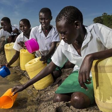 girls from the Kalokol Girls Primary School fetch water