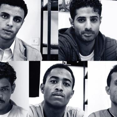 Walid Hussein Haikal, Bashir Mohammed Ahmed Ali al-Dihar, Ibrahim Fouadhy al-Omaisy, Mohammed Ahmed Sanhan, and Qauid Youssef Omar al Khadamy, all sentenced to death for crimes they allegedly committed before the age of 17.