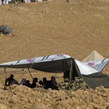 Displaced Yezidis take shelter on Mount Sinjar. August 14, 2014.