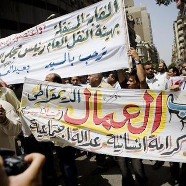 Independent Unions in a protest on Workers’ Day in Cairo 2011.